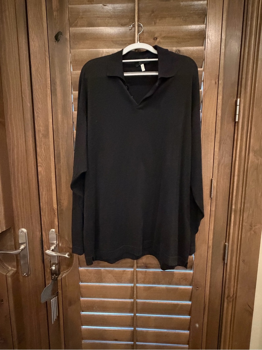 ZANONE Men’s Black Collared Cotton Sweater - Size 56 Italian - US XXL